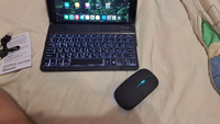 Bluetooth Клавиатура беспроводная и мышь с подсветкой для планшета ,RGB мини русская раскладка бесшумная мышь + клавиатура комплект , для телефона, компьютера андроид , TV #5, ДАНИЛА М.