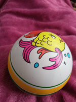 Мяч детский резиновый диаметр 100 мм/10 см "Рыбка" зеленый #4, Наталья Е.