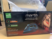 Утюг для одежды MARTA MT-1149 2400Вт, с функцией вертикального парового удара, система защиты от накипи ANTI-CALK, черный чароит #37, Ирина И.