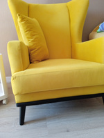 Кресло Вегас мягкое для отдыха дома, на ножках, велюр Maserati Yellow 75х85х90 (ШхГлхВ) #66, Людмила К.