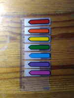 Клейкие закладки Attache Selection пластиковые 8 цветов по 15 листов в форме стрелки 45х12 мм на линейке #3, Daniil K.