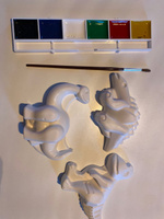 Развивающая объёмная раскраска Динозавры / Набор для творчества многоразовый обучающий - 3 гипсовые фигурки, краски, кисточка / Сделай Сам #20, Инна П.