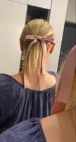 Розовый атласный бант для волос на заколке-автомат для девочек и женщин. Украшения и аксессуары для волос. #135, Валерия О.