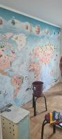 Фотообои на стену детские флизелиновые без ПВХ "Карта Мира" 390x250 см / фото обои в детскую, в спальню. #52, Екатерина Я.