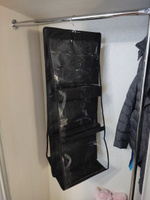 Органайзер для хранения вещей и сумок на 6 отделений; двусторонний подвесной органайзер в шкаф, серый #4, Timur D.