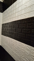 Стеновые панели, 3Д панели, самоклеящиеся панели 70х77 см, 10 шт, панели для стен мягкие, панели ПВХ, стеновая панель "Кирпич белый" #44, Наталья И.