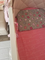 Бортики в кроватку для новорождённых стеганые MamiBro, 100% хлопок, 60х30 см - 2 шт, 120х30 см - 2 шт, бледно розовый #103, Елена С.