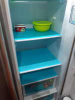 Водостойкий противоскользящий ПВХ коврик для кухонных ящиков, для холодильника, для полок (универсальная водонепроницаемая пленка для кухонных ящиков) 300х45см, синий #37, Елена И.