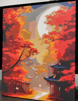 Картина по номерам "Осенняя Япония", Холст на подрамнике, 40х50 см, Набор для творчества, Рисование, 40х50 см, Живопись "ТТ", с машиной #83, Кристина