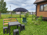 Зонт садовый NOLITA с наклоном, диаметр 160см, высота до 200см, зонт пляжный, черный #7, Вероника Ж.