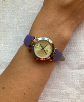Кожаный ремешок для часов, Stailer, 12 мм, фиолетовый, гладкая кожа, стандартная длина #46, Елена Токарева