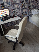 Office Lab Офисное кресло, Экокожа, кремовый с мягкими подлокотниками  #65, Игорь Федоровцев