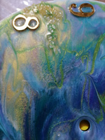 Творческий набор для рисования эпоксидной смолой в технике Resin Art. Интерьерные часы "Срез камня". №2 Черный. #72, Ольга Л.