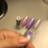 Гель лак для ногтей серебристый сиреневый с блестками TNL 8 Чувств Mini №343 (3,5 мл.) лиловый #105, Анастасия Б.