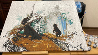 Картина по номерам Hobruk "Утро в сосновом лесу И. И. Шишкин и К. А. Савицкий", на холсте на подрамнике 50х40, раскраска по номерам, художники / живопись #8, Надежда Тельцова