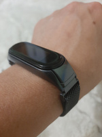 Миланская петля для фитнес браслета Xiaomi Mi Band 5 и 6 / Металлический браслет для умных смарт часов / Сменный ремешок для трекера на магнитной застежке / 20 см, Графит #49, Светлана Ф.