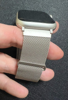 Ремешок UNIQ Dante для смарт часов Apple Watch 45 / 44 / 42 mm / мм / на умные часы Эпл Вотч серии 3, 4, 5, 6, 7, 8 и SE плетеный из нержавеющей стали, сияющая звезда #2, Жанна З.