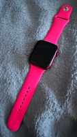 Cиликоновый ремешок для Apple Watch 42 44 45 49 мм, размер S/M, series 1-8 (для эпл вотч), ярко-розовый, Bandside #110, Наталья К.