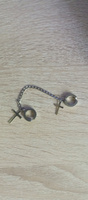 Фейк пирсинг двойная серьга с крестами на цепочке (Клипса-Серьга) 1 шт. #119, Андрей С.