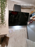 Вытяжка кухонная на 60 см наклонная LEX Mika G 600 Black,черная, кнопочное управление, отделка - стекло, LED лампы. #7, Любовь С.
