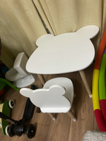 Детский стол и стул из дерева MEGA TOYS Мишка комплект деревянный белый столик со стульчиком / набор мебели для детской комнаты рисования и кормления малышей / подарок на 1 годик девочке и мальчику #3, Ксения С.