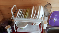 Сушилка для посуды настольная . Этажерка для кухни . Сушка для посуды двухуровневая с антикоррозийным покрытием для тарелок и столовых приборов с поддоном #31, Юлия Н.