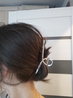 Крабик для волос - заколка женская, металлическая, серебристая, матовая длина 11 см. #57, Вера Ш.