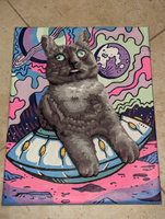 Картина по номерам на холсте на подрамнике 40х50 "Кот из мемасиков" #100, Ива К.