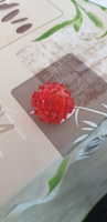 Су-джок массажный шарик с пружинными кольцами, развитие мелкой моторики, цвет красный #107, Алина К.