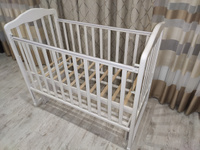 Кроватка детская для новорожденного Алита 3/5 продольный и поперечный маятник, приставная цвет Белый #15, Николай Ж.