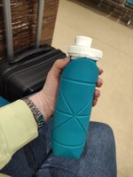 Спортивная бутылка для воды складная 700 мл Силиконовая жидкости и спорта походная Синяя #4, Елена Л.