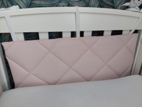 Бортики в кроватку для новорождённых стеганые MamiBro, 100% хлопок, 60х30 см - 2 шт, 120х30 см - 2 шт, бледно розовый #19, Лидия Ш.