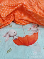 Детский комплект постельного белья Аистёнок с простыней на резинке 80х160 см, Поплин, Вид №25 #137, Мария В.