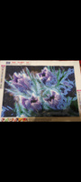 Алмазная мозаика "Весенние цветы" на холсте 40 х 30см полная выкладка #64, Наталья П.