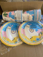 Набор одноразовой бумажной посуды для праздника ND Play / Лама (тарелка 18 см., стакан 250 мл, по 12 шт) #7, Оксана Г.