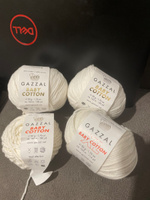 Пряжа Gazzal Baby Cotton - 4 шт, белый (3410), 165м/50 г, 60% хлопок, 40% акрил #7, Чулпан Г.