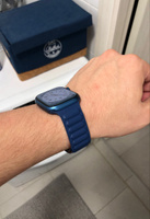 Ремешок для Apple Watch 42 / 44 / 45 / Ultra 49 mm Магнитный EcoLeather Link Blue #14, Кирилл И.