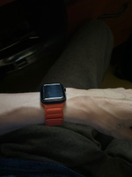 Ремешок для Apple Watch 38 / 40 / 41 mm Магнитный EcoLeather Link Orange #15, Андрей С.