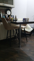 Барный стул со спинкой Лондон, ножки деревянные высокие, мягкий обеденный для кухни и гостиной, для дома, обивка вельвет бежевый, АМИ МЕБЕЛЬ Беларусь #54, Наталья Ш.