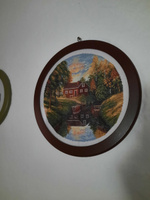 Рамка круглая для фото, вышивки и постера на стену Фоторамка Мастер Рио, 28х28 см, коричневый #86, Жанна П.