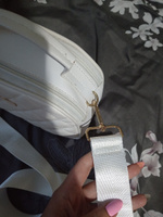 Ремень для сумки сменный 40 мм (38 мм) с золотистыми карабинами, белый #20, Елена Т.