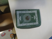 Дорожный молитвенный коврик для намаза (намазлык) с компасом и чехлом, зеленый #4, Мирзохусейн И.