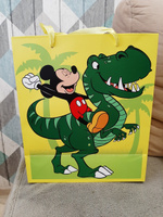 Пакет подарочный Disney Микки Маус и друзья "Dino" размер 23х27х11,5 см, подарочная упаковка, для детей #76, Алиса В.