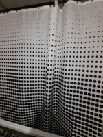Штора для ванной комнаты тканевая с кольцами, 180x200 см, дизайн ANKA #24, Наталья К.