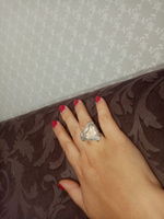 Кольцо JAF серебряное с крупным треугольным хрустальным кристаллом, женское, кольцо с камнем безразмерное, регулируемое 16-20 размер, перстень; кольцо с большим камнем в эстетике old money #72,  Анна
