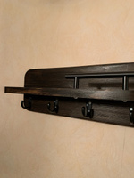 Ключница настенная в прихожую деревянная Полка на стену из дерева с крючками Вешалка для ключей #77, Екатерина Г.
