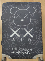 Чехол для чемодана с принтом "Air Jordan Kaws" черный размер М #49, Князьков Антон Александрович