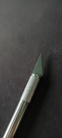 Нож-скальпель Hatber лезвие 37x9 мм алюминиевый корпус, колпачок, 2 запасных лезвия #28, Марат В.