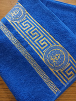 Вышневолоцкий текстиль Полотенце для ванной, Хлопок, 70x130 см, синий #128, Светлана