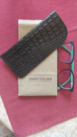 Футляр для очков мягкий из натуральной кожи Smart Folder Чехол Солнечные очки Подарок мужчине черный #29, Виктория К.